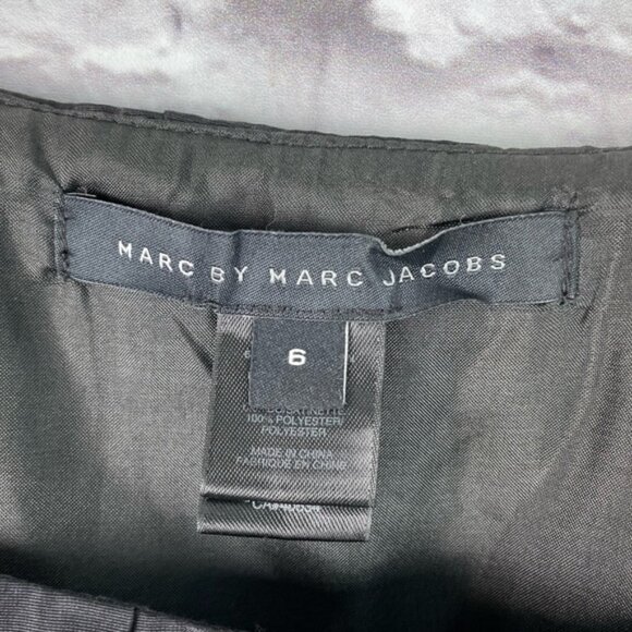 Marc by Marc Jacobs Black Polka Dot Bodycon Frill Dress Size 6 - Picture 3 of 8